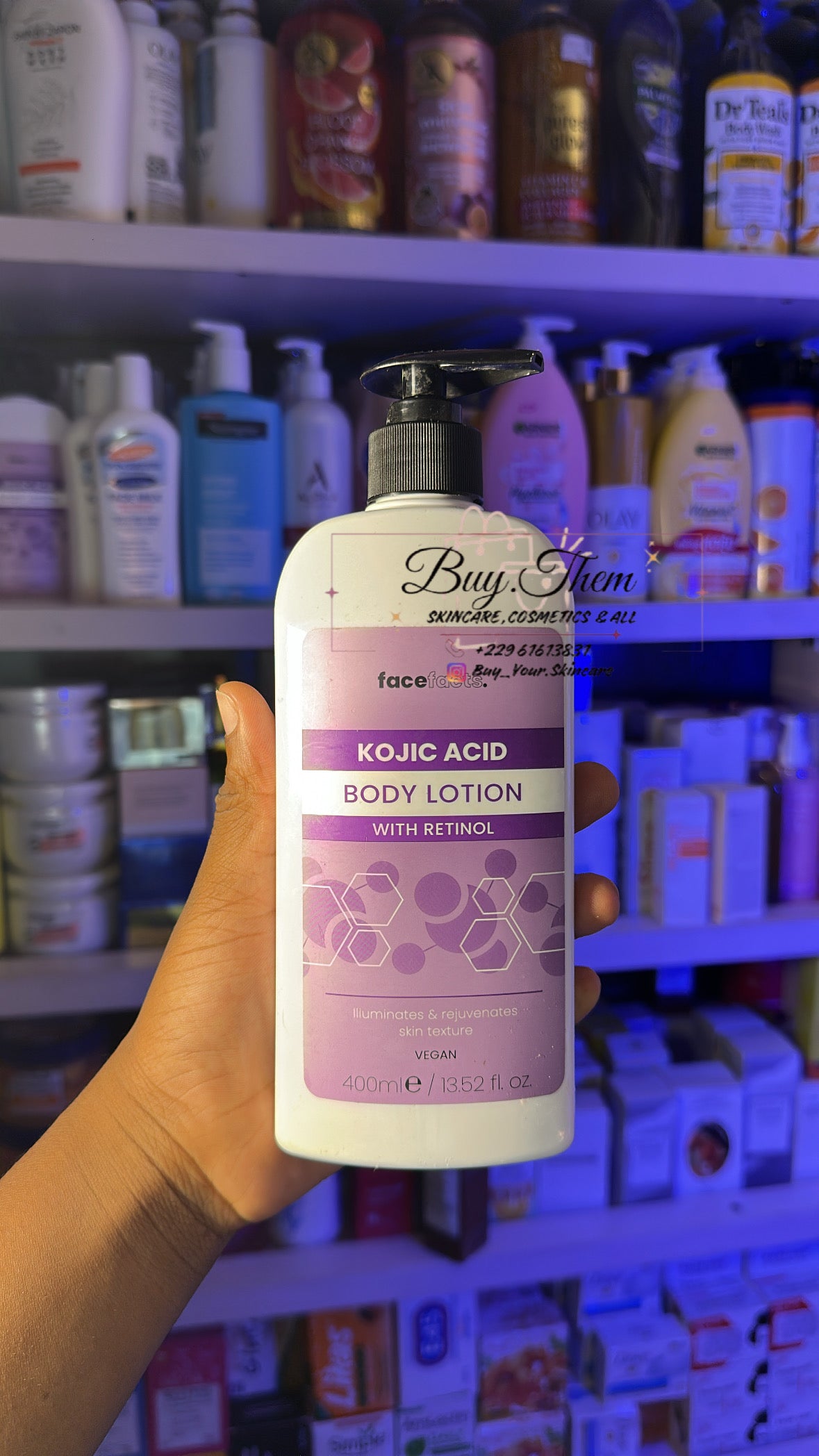 FACE FACTS kojic retinol body lotion lait de corps