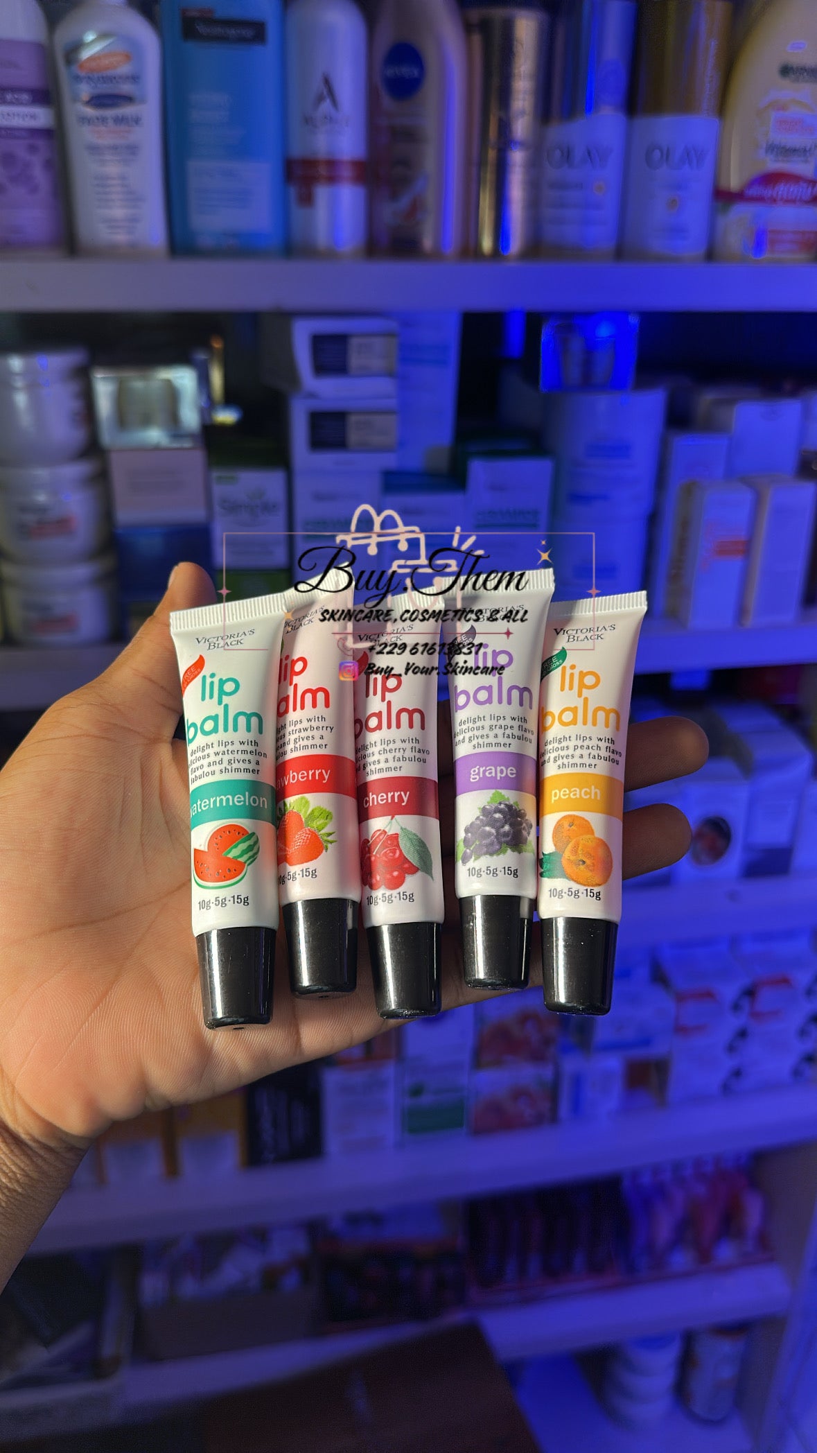 Victoria’s black lip balm