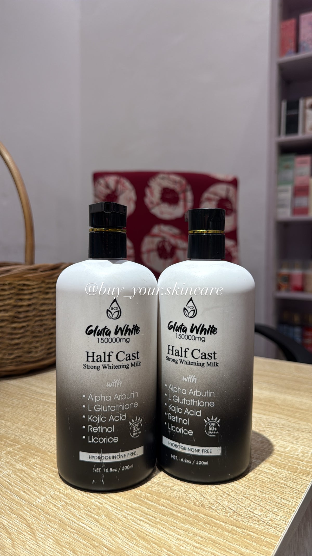 GLUTA WHITE HALF CAST noir body lotion lait de corps