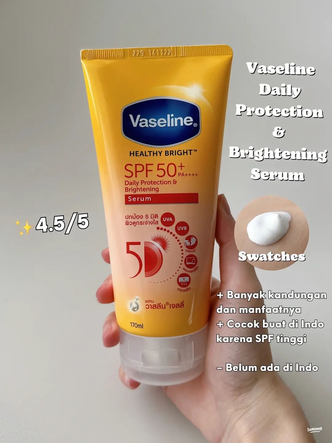 VASELINE GLUTA HYA boosting serum lotion lait