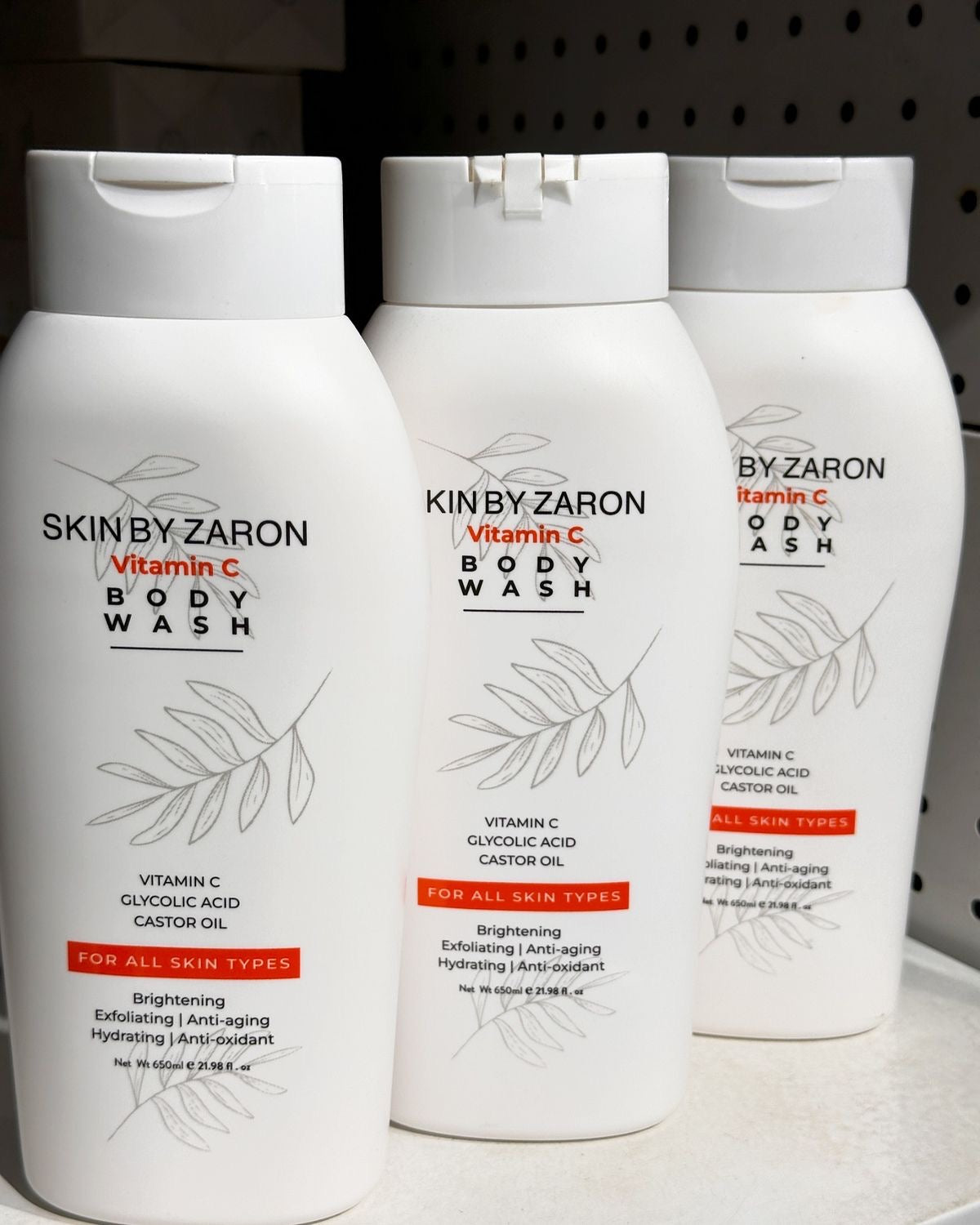 SKIN BY ZARON glycolic vitamin c wash gel douche