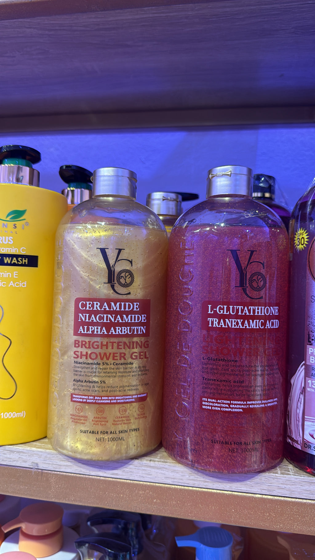 YC body wash gel douche anti taches/pigmentation